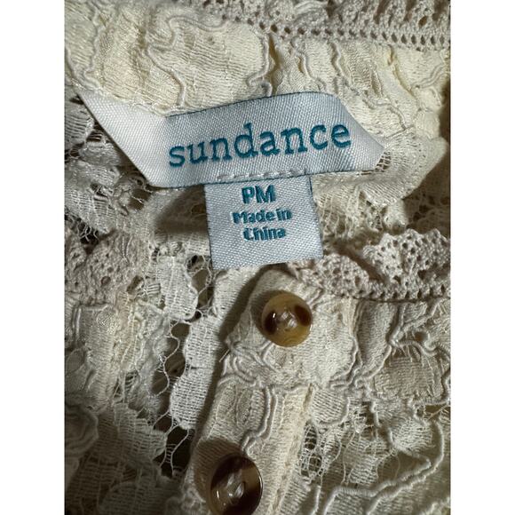 Sundance Cream Lace Babydoll Dress Medium Petite Boho Prairie (Slip Needed) - Picture 5 of 6